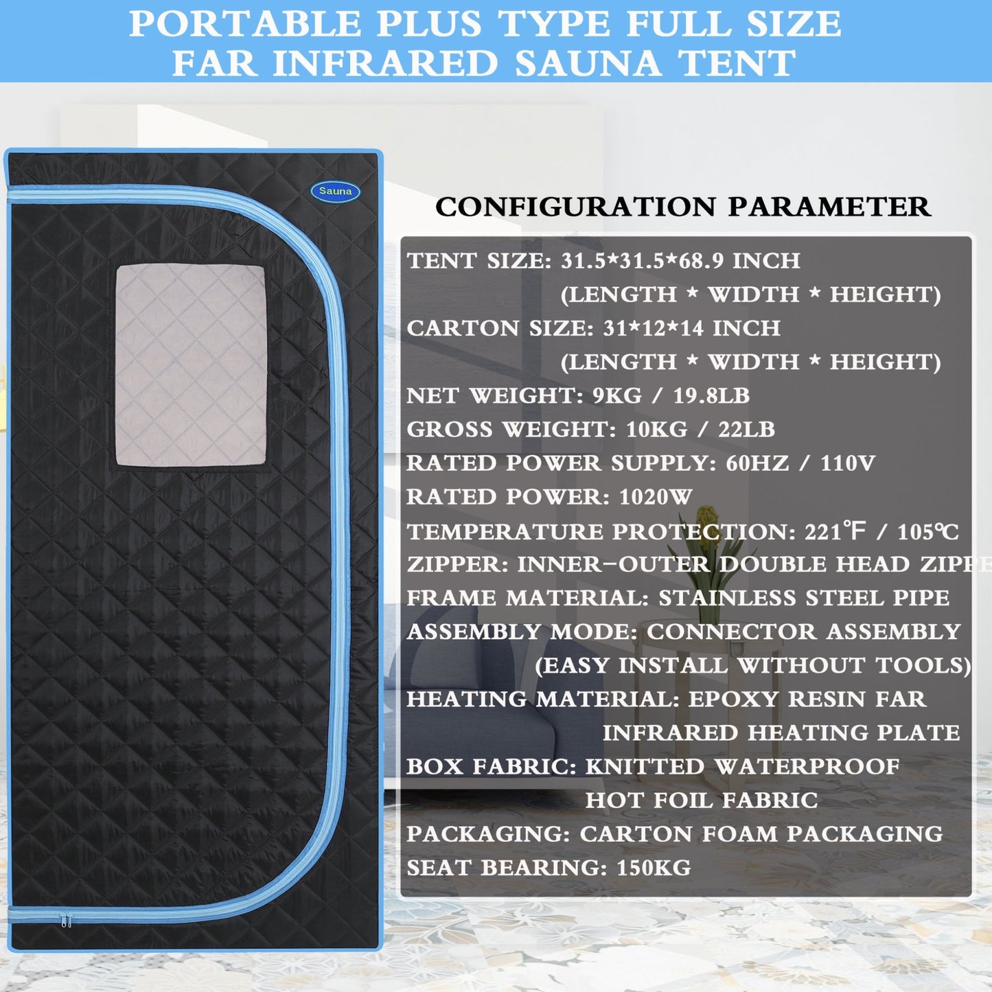 Sauna parameter configurations