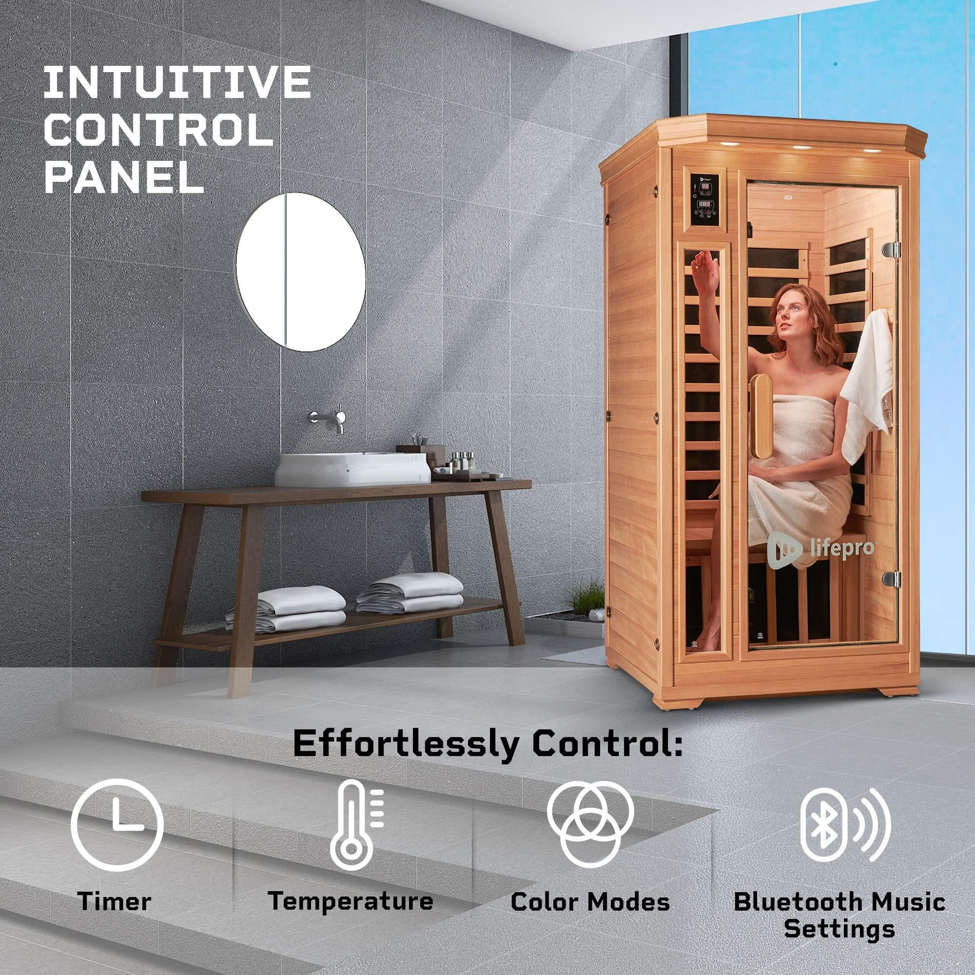 Far Infrared Saunas for Home, 1 Person Wood Dry Sauna